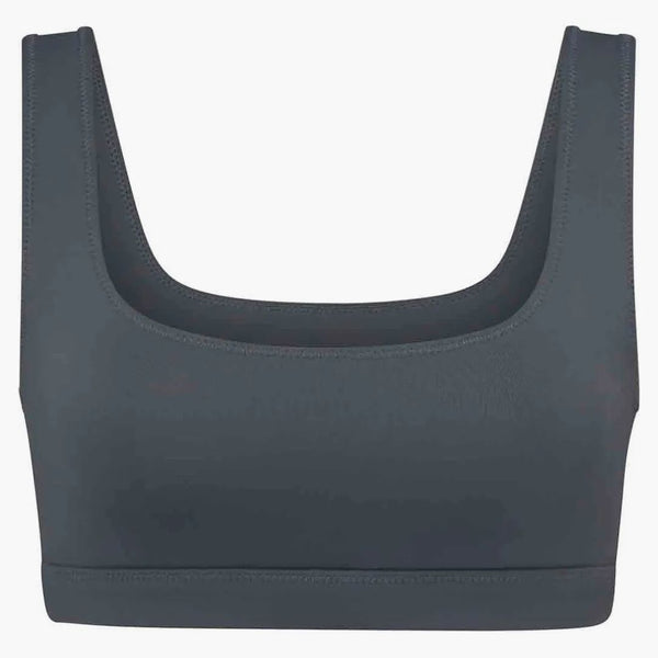 Skims Swim Tank Bikini Top Gunmetal