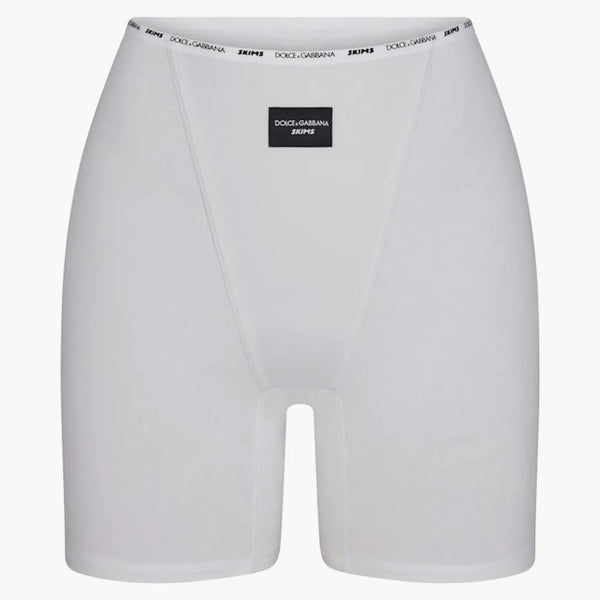Skims X Dolce&gabbana Cotton Jersey Boxer Snow
