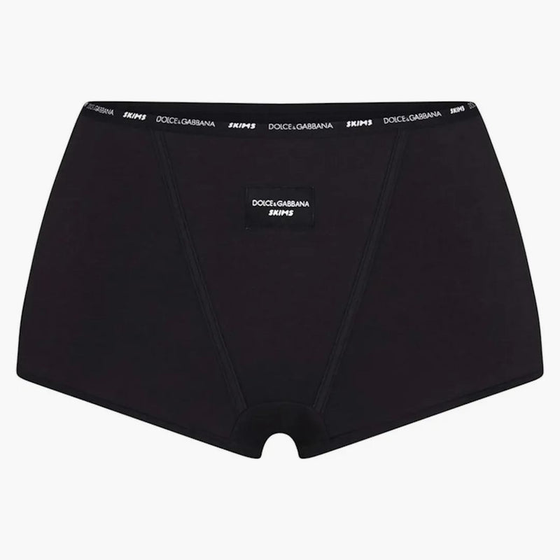 Skims X Dolce&gabbana Cotton Jersey Boy Short Onyx