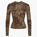 Skims X Dolce&gabbana Cotton Jersey Long Sleeve T-shirt Leopard