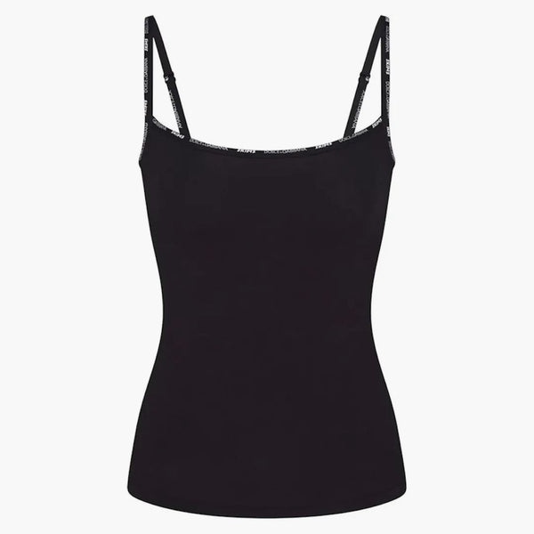 Skims X Dolce&gabbana Cotton Jersey Scoop Neck Cami Onyx