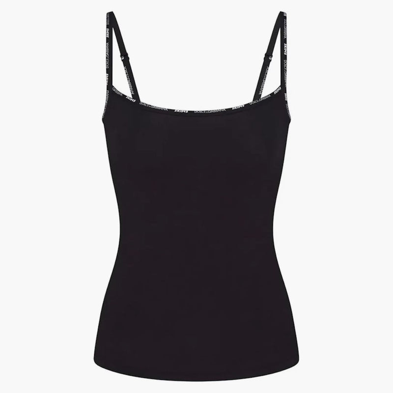 Skims X Dolce&gabbana Cotton Jersey Scoop Neck Cami Onyx