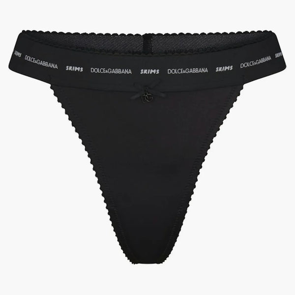 Skims X Dolce&gabbana Stretch Satin Bikini Onyx