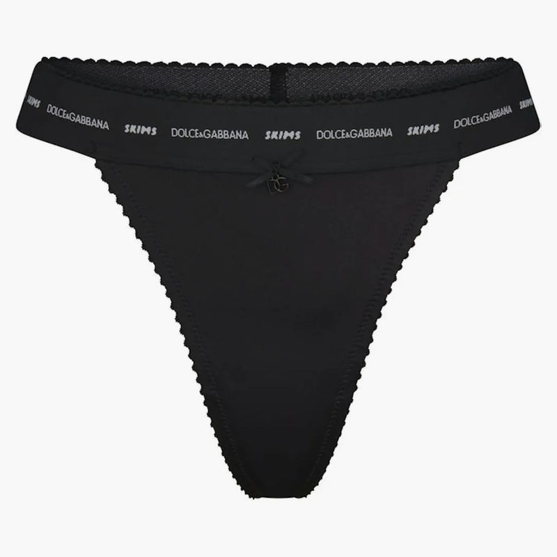 Skims X Dolce&gabbana Stretch Satin Bikini Onyx