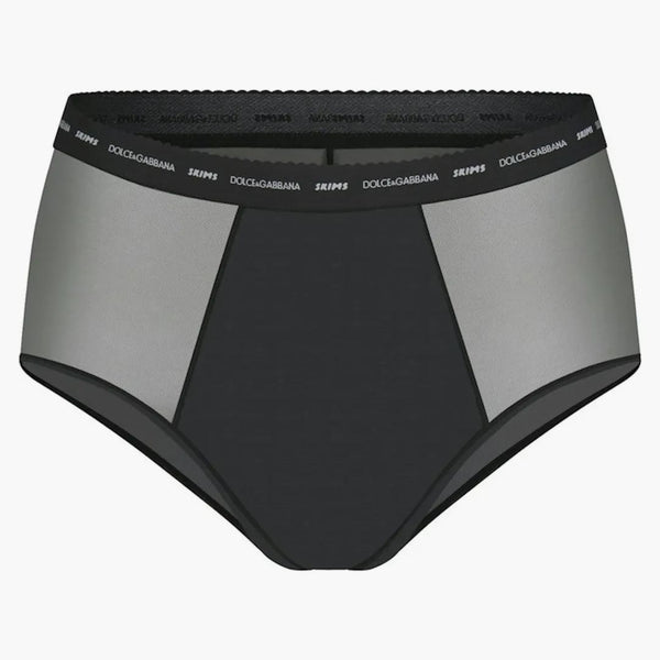 Skims X Dolce&gabbana Ultra Fine Mesh High-waisted Brief Onyx