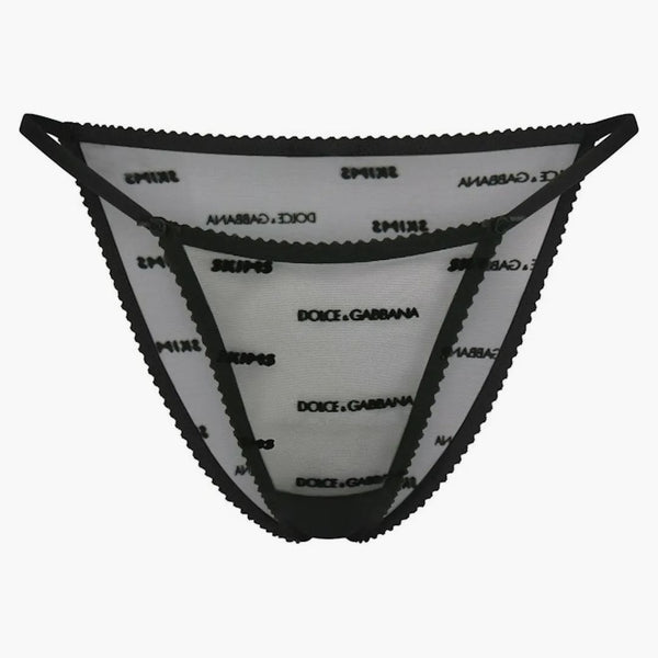 Skims X Dolce&gabbana Ultra Fine Mesh Logo Bikini Onyx