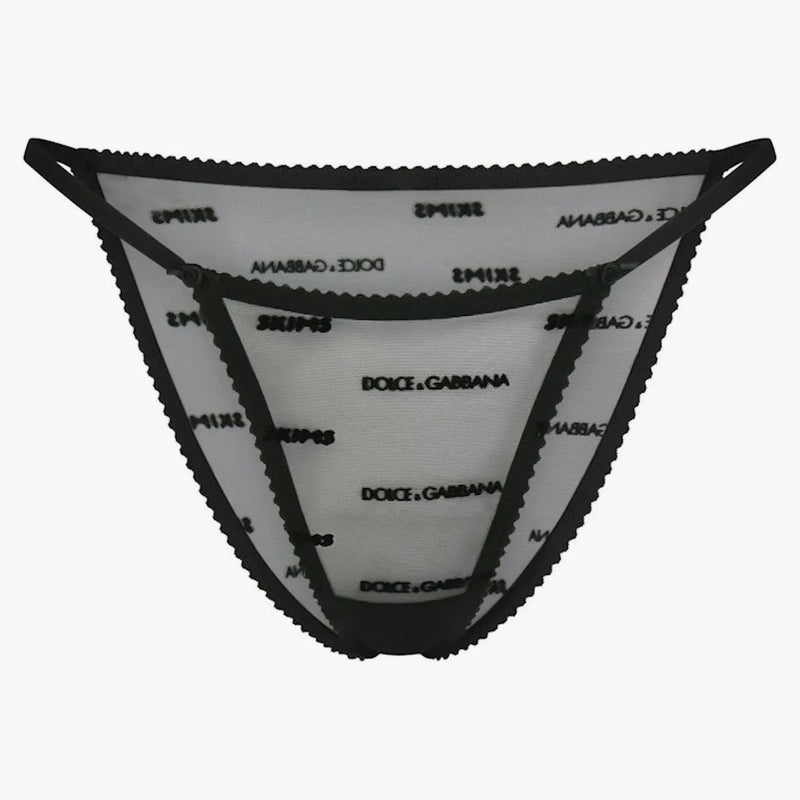 Skims X Dolce&gabbana Ultra Fine Mesh Logo Bikini Onyx