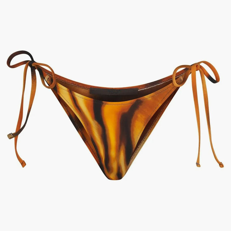 Skims X Roberto Cavalli Dipped Tie Bikini Bottom Tiger Face Print