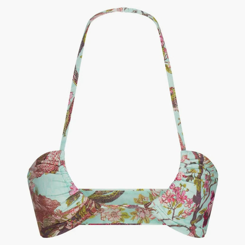 Skims X Roberto Cavalli Halter Bikini Top Fagianella Print