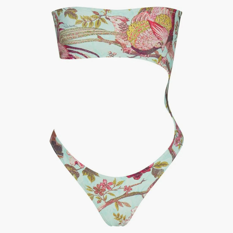 Skims X Roberto Cavalli Strapless Monokini Fagianella Print