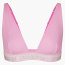 Skims X Swarovski Cotton Rib Plunge Bralette Bubble Gum