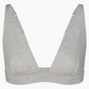 Skims X Swarovski Cotton Rib Plunge Bralette Light Heather Grey