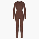 Skims X Swarovski Jelly Sheer Long Sleeve Catsuit Cocoa