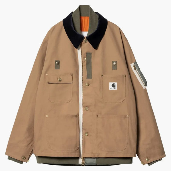 SACAI X CARHARTT WIP CANVAS MA-1 MICHIGAN BEIGE