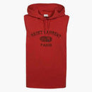 Saint Laurent 1971 Capesta de mangas sin mangas roja