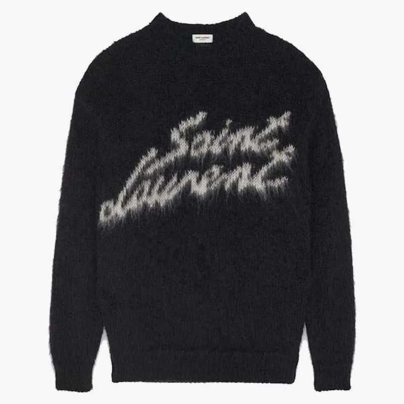Saint Laurent 90s Sweater in Mohair Black White