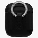 Saint Laurent AirPods Case de cuero liso Natural Negro Gris