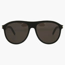 Saint Laurent Aviator-Frame Acetate Sunglasses Black/Black/Black (SL432SLIM-3001071-001)