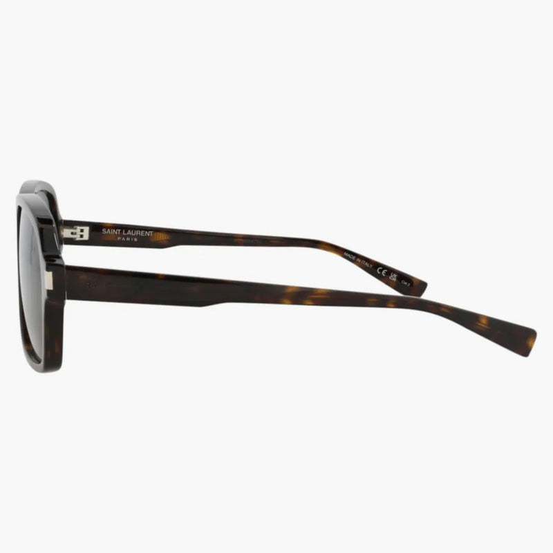 Saint Laurent Aviator-Frame Recycled Acetate Sunglasses Havana/Havana/Gray (SL609CAROL-30014608-002)