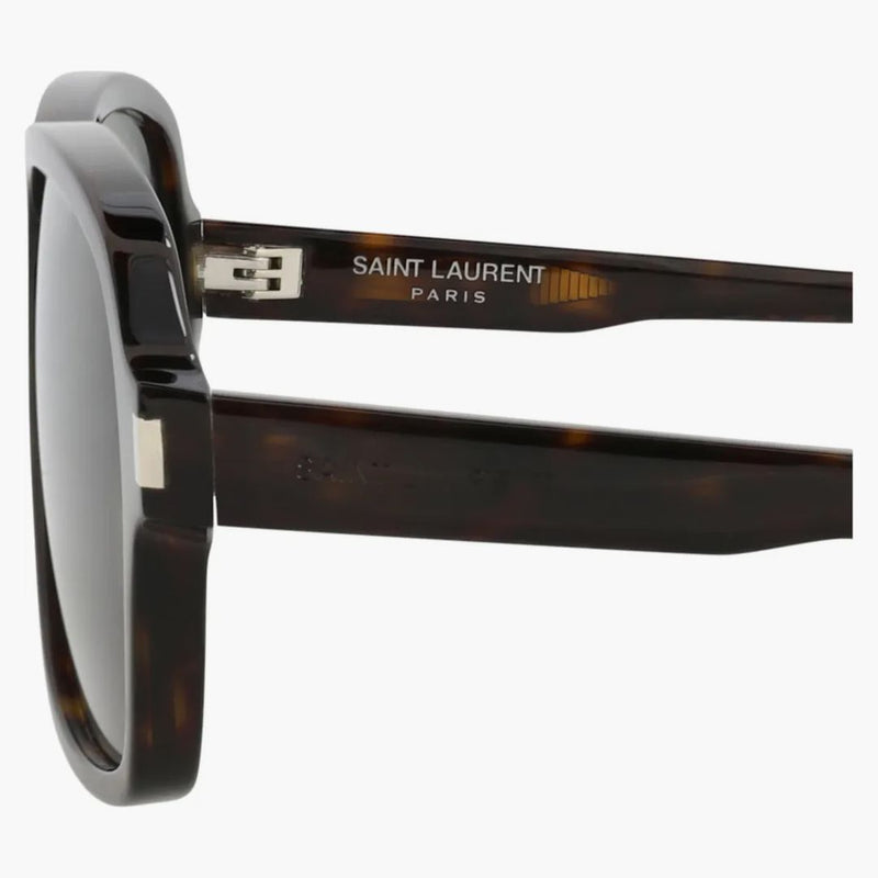 Saint Laurent Aviator-Frame Recycled Acetate Sunglasses Havana/Havana/Gray (SL609CAROL-30014608-002)