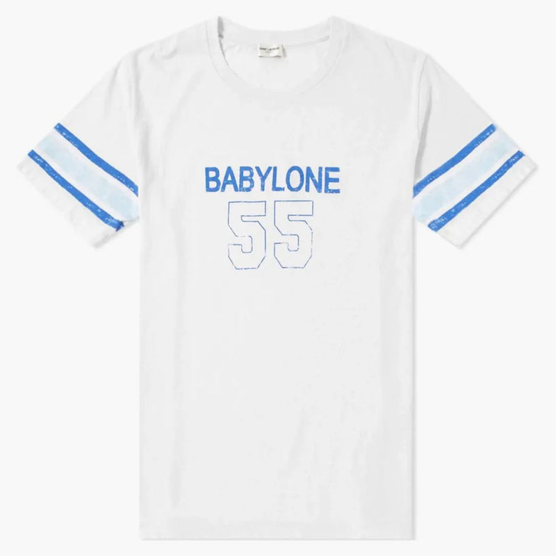 Saint Laurent Babylone 55 Print T-shirt vit