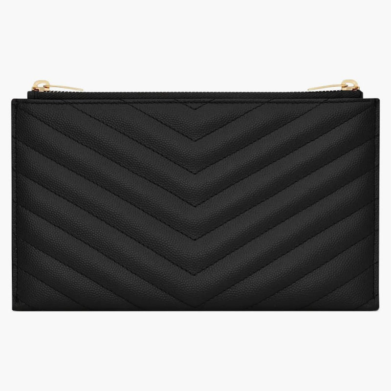 Saint Laurent Bill Pouch Grain de Poudre Quilted Black