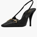 Saint Laurent Blade Slingback Pump Black Crocodile-embossed Patent Leather