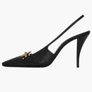 Saint Laurent Blade Slingback Pump Black Crocodile-embossed Patent Leather