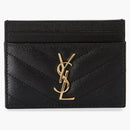 Saint Laurent Cassandre Matelasse Card Case Grain de Poudre Black