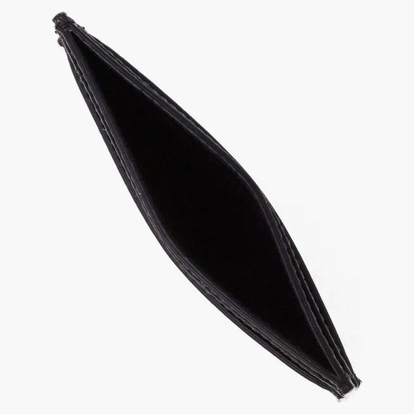 Případ karty Saint Laurent v hladké kožené černé barvě