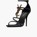Saint Laurent Cassandra Sandal Heels Black Leather
