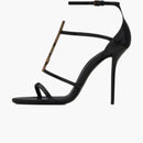 Saint Laurent Cassandra Sandal Heels Black Leather