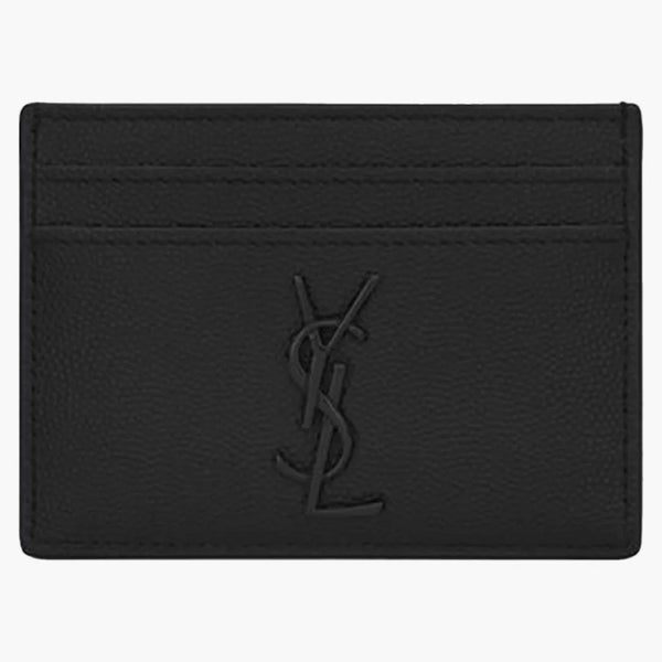 Saint Laurent Cassandre (5 slot pro kartu) Card Case Black Logo Matte Black