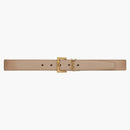 Saint Laurent Cassandre Belt with Square Buckle in Shiny Box Saint Laurent Leather Dark Beige