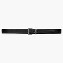 Saint Laurent Cassandre Belt in Grained Leather Black