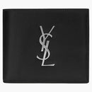Saint Laurent Cassandre East/West Wallet Silver Logo Black