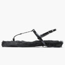 Saint Laurent Cassandre Faux-Fur Lined Sandals Black (Women's)