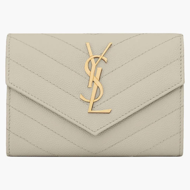 Svatý Laurent Cassandre Grain de Poudre Envelope Peněženka Small Blanc Vintage