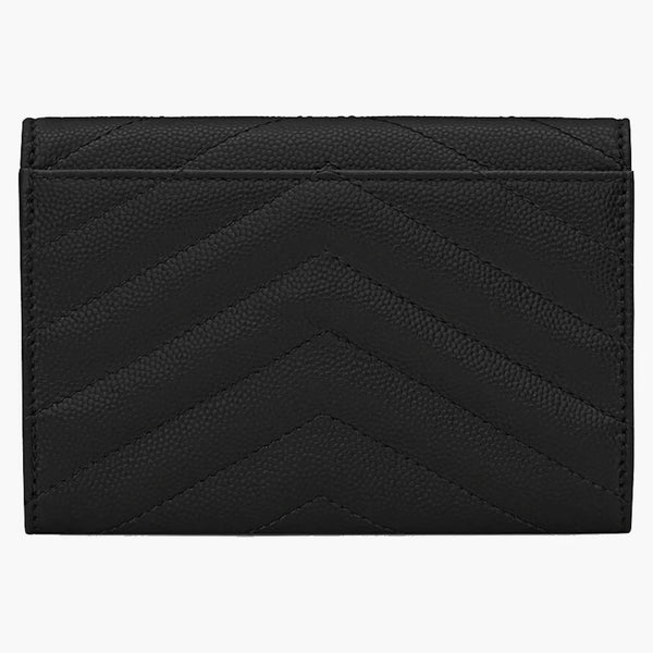 Saint Laurent Cassandre Grain de Poudre kuvert plånbok liten noir