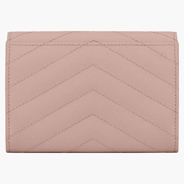Saint Laurent Cassandre Grain de Poudre kuvert plånbok liten blekrosa