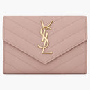 Saint Laurent Cassandre Grain De Poudre Envelope Wallet Small Pale Pink