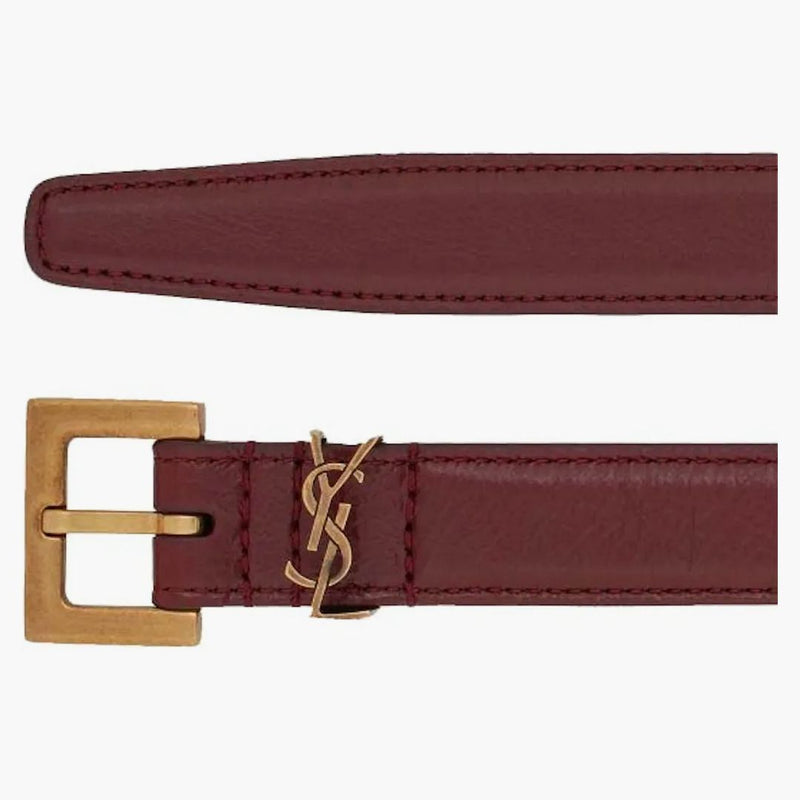Saint Laurent Cassandre Cintura in pelle Agata Rossa