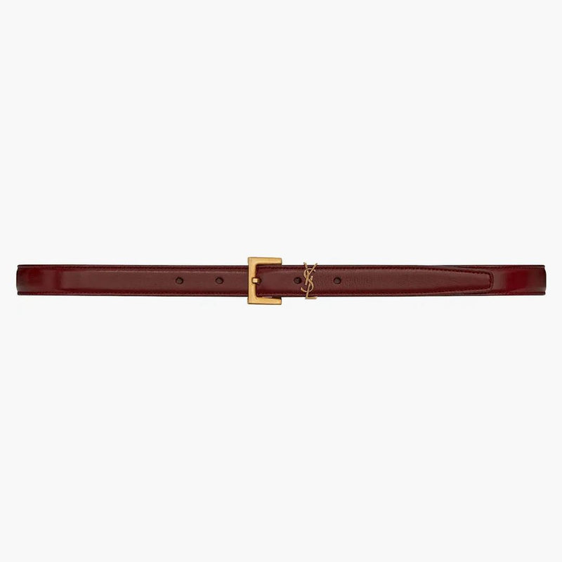 Saint Laurent Cassandre Cintura in pelle Agata Rossa