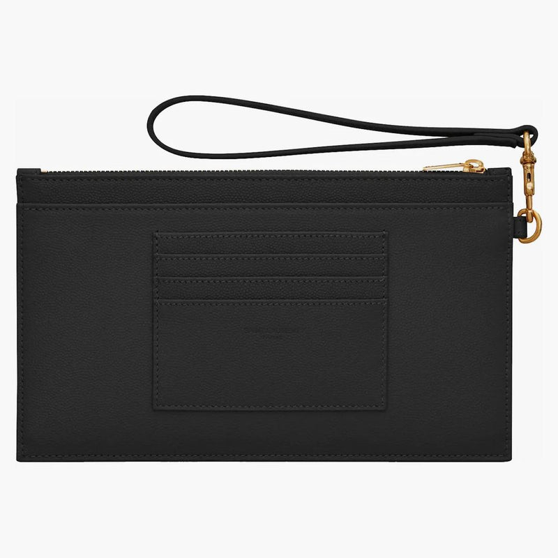 Saint Laurent Cassandre Matelasse Velký účet Bill v prošívané reliéfní kožené černé
