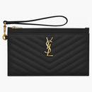 Saint Laurent Cassandre Matelasse Gran bolsa de billete en cuero en relieve acolchado negro