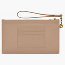 Saint Laurent Cassandre Matelasse Large Bill Pouch in Quilted Embossed Leather Dark Beige