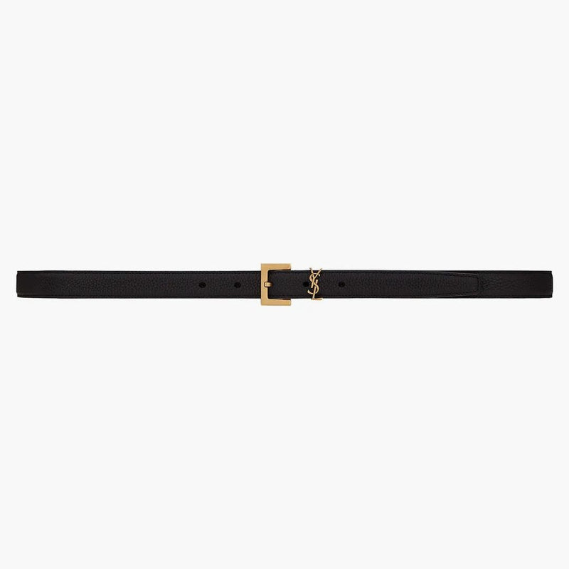 Saint Laurent Cassandre Bely con fibbia quadrata in pelle a grana Nero