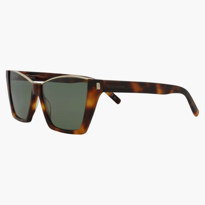 Saint Laurent Cat Eye-frame Acetate Sunglasses Havana/havana/green (sl369kate-30008955-002)