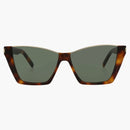 Saint Laurent Cat Eye-Frame Acetate Sunglasses Havana/Havana/Green (SL369Kate-30008955-002)