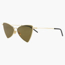 Occhiali da sole in metallo a telaio per gatti di Saint Laurent Gold/Oro/Brown (SL303Jerry-30007822-011)